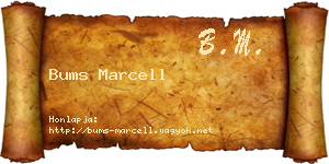 Bums Marcell névjegykártya